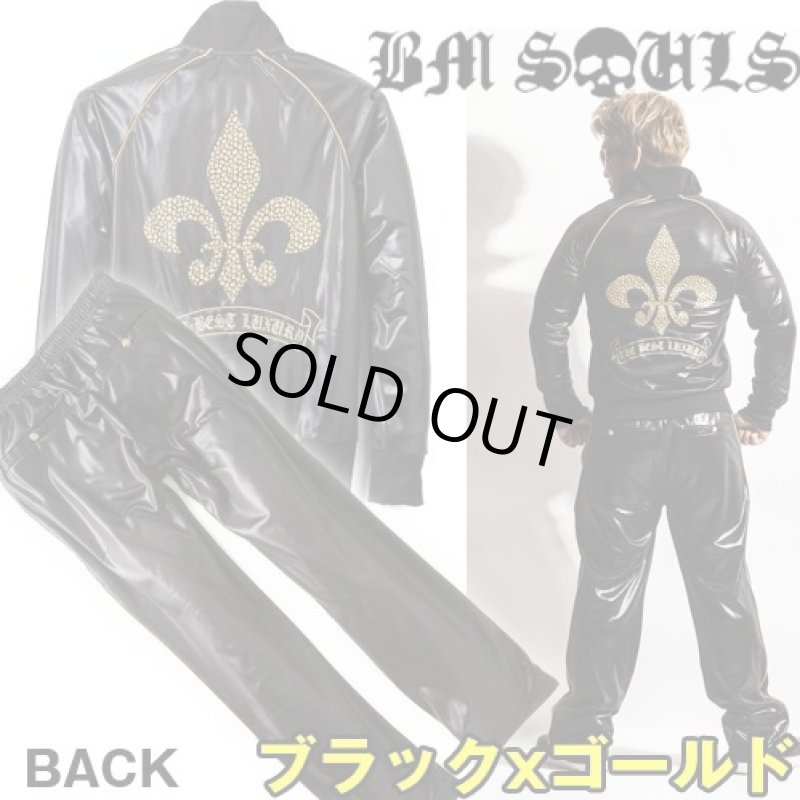 画像3: BM・SOULSトリコットセットアップ〔Lily Crest〕上下セット【ブラックxシルバー】  (BBS-BS03) (3)