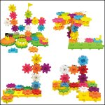 画像4: ニューギアブロック151個バケツセット （ギア型ブロック  ３歳以上 玩具 おもちゃ はめ込み式 立体 クリスマスギフト プレゼント） (4)
