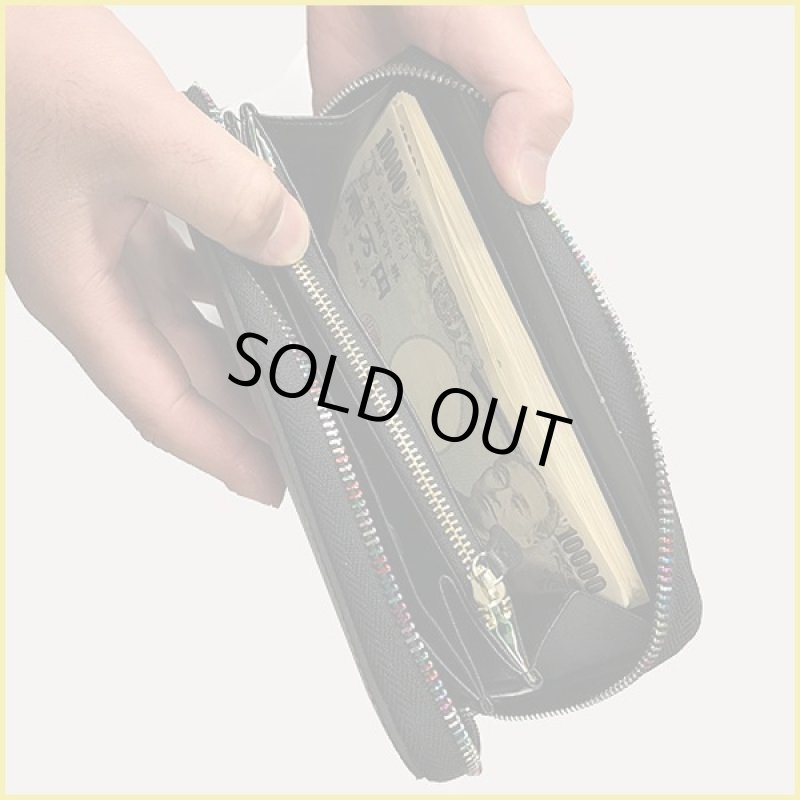 画像3: イーリス(iris)カーボンレザーレインボーラウンドジップウォレット (3)