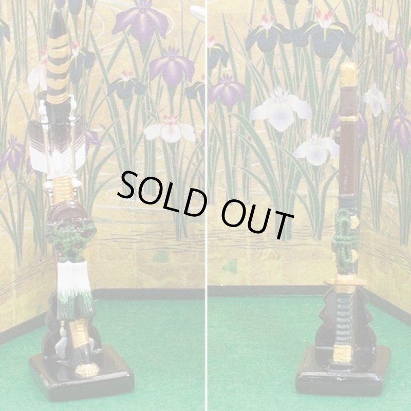 画像3: 五月人形伊達公櫃付兜中銀弓太刀付（フェルト） (3)