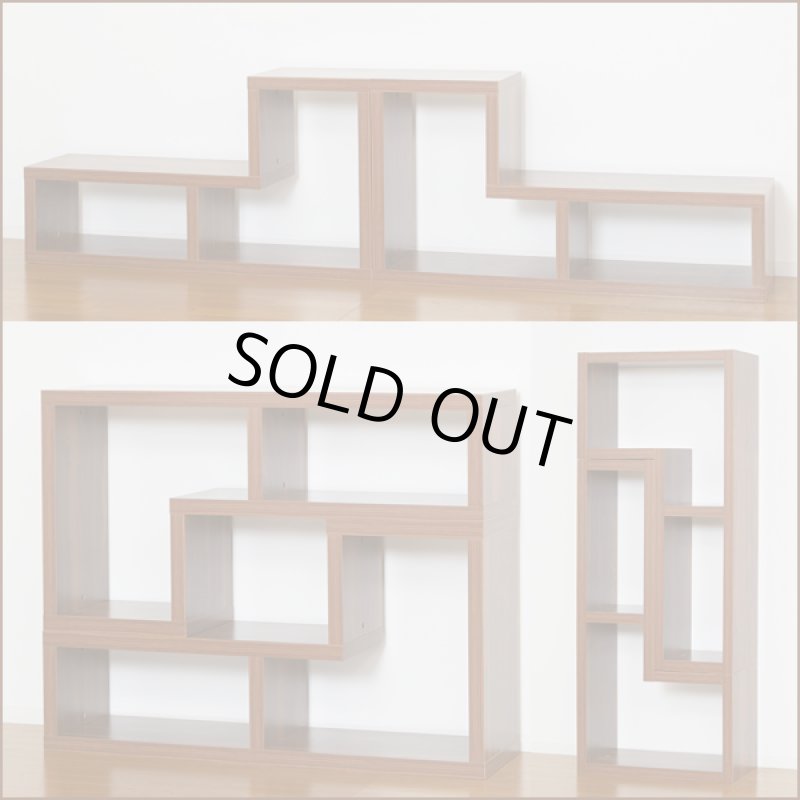 画像3: 送料込!L型コンビネーションラック「ブラウン」(1台) (3)