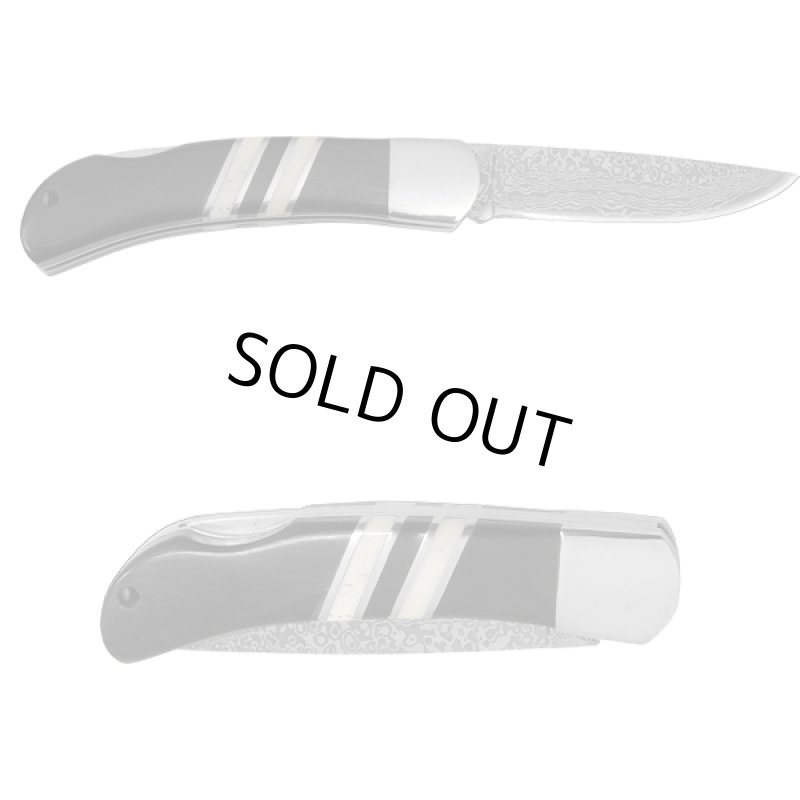 画像2: マスターカット「ダマスカスフォルダーブラックウッド」 (2)