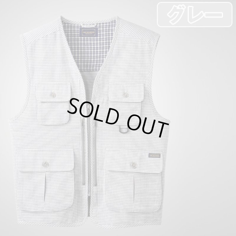 画像7: 綿100％しじら織り多機能ベスト (7)