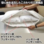 画像4: ハンガリー製 大判三層羽毛枕 (4)