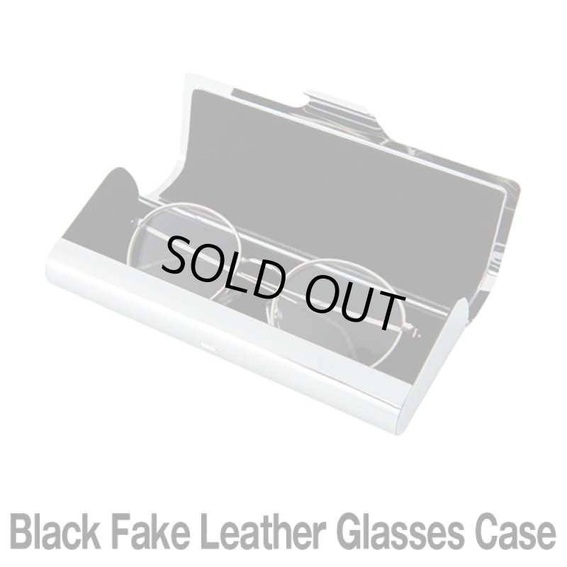 画像5: ブラックフェイクレザー・メンズメガネケース (5)