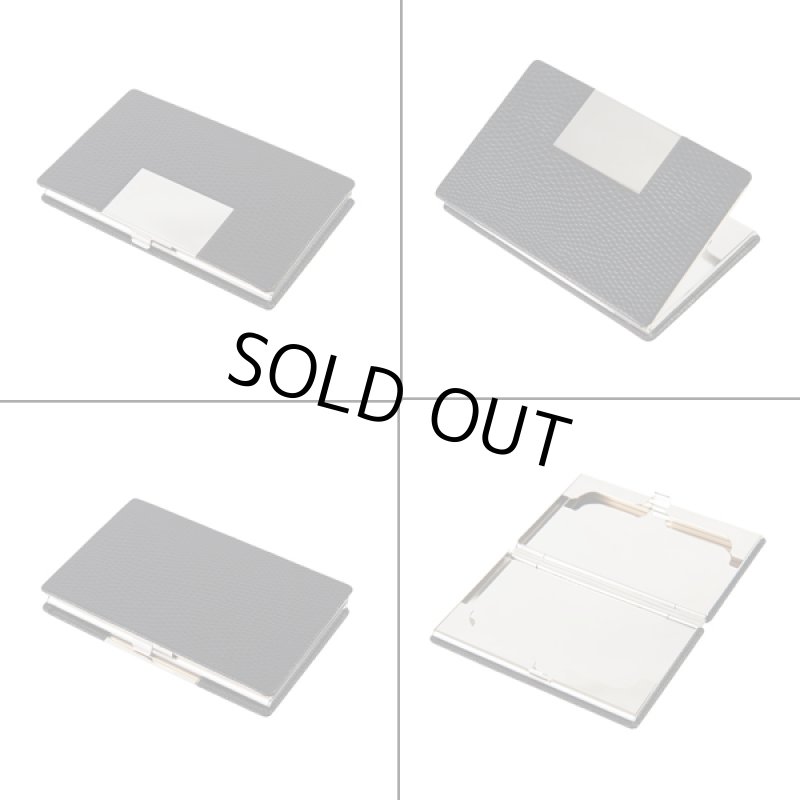 画像4: ブラックフェイクレザー・メンズ名刺入れ (4)