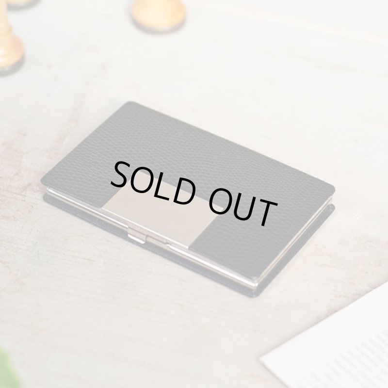 画像3: ブラックフェイクレザー・メンズ名刺入れ (3)