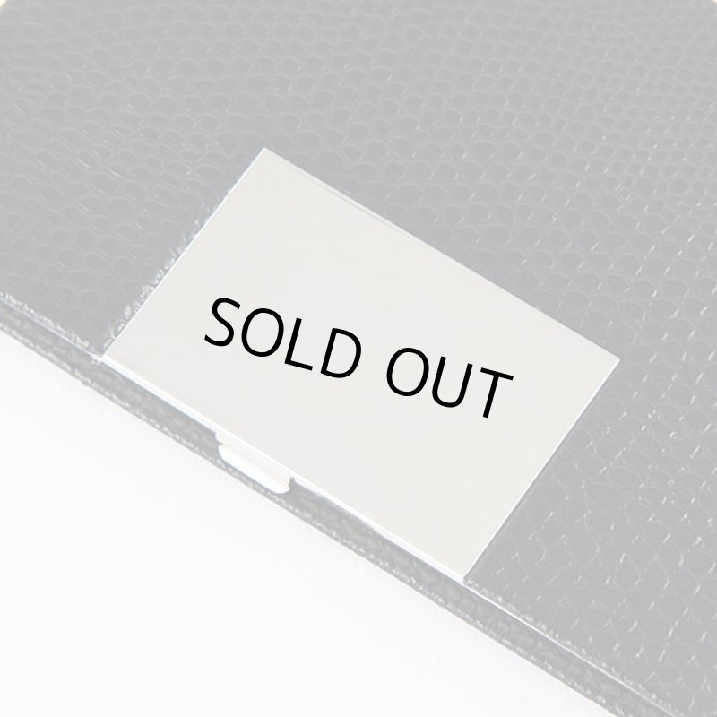 画像5: ブラックフェイクレザー・メンズ名刺入れ (5)