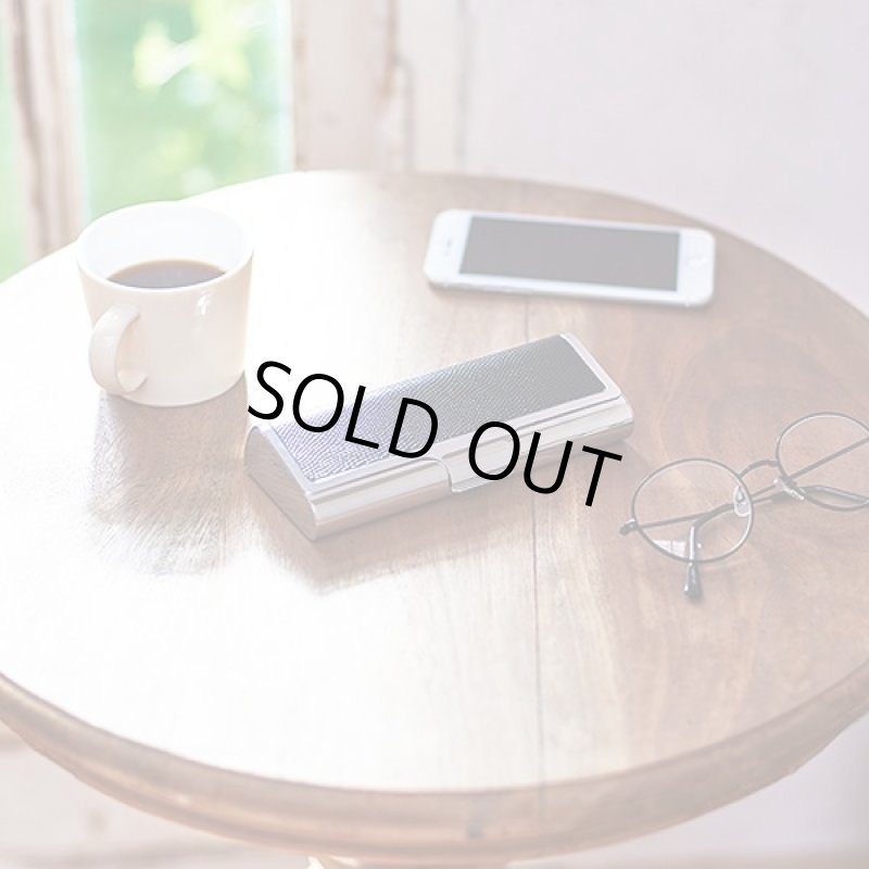 画像2: ブラックフェイクレザー・メンズメガネケース (2)