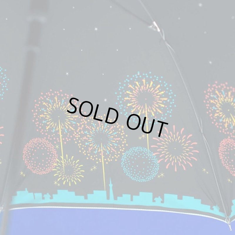 画像3: UV99%遮光&遮熱シルバー長傘(花火柄) (3)