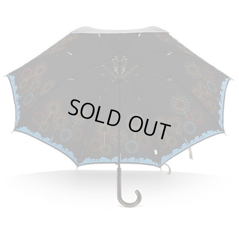 画像2: UV99%遮光&遮熱シルバー長傘(花火柄) (2)