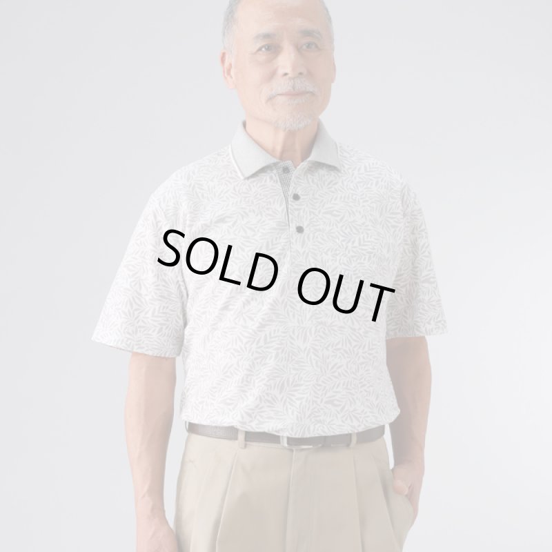 画像2: Pierucci(ピエルッチ)リーフ柄半袖ポロシャツ2色組 (2)