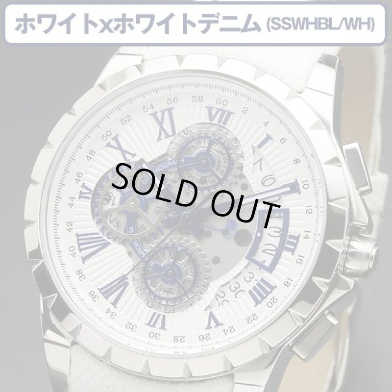 画像10: デニムベルト&歯車デザインSalavatore Marraサルバトーレマーラクロノグラフウォッチ「SM13119D」 (10)