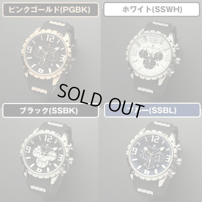 画像3: ラバーベルト&3DインデックスSalavatore Marraサルバトーレマーラクロノグラフウォッチ「SM15107」 (3)