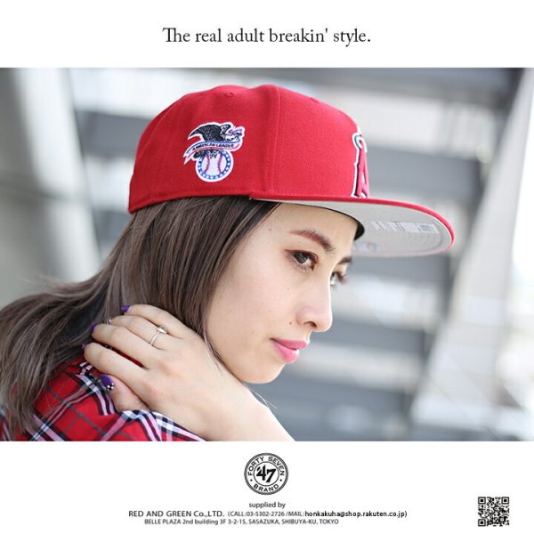 ロサンゼルス エンゼルス スナップバックキャップ／レッド（47BRAND