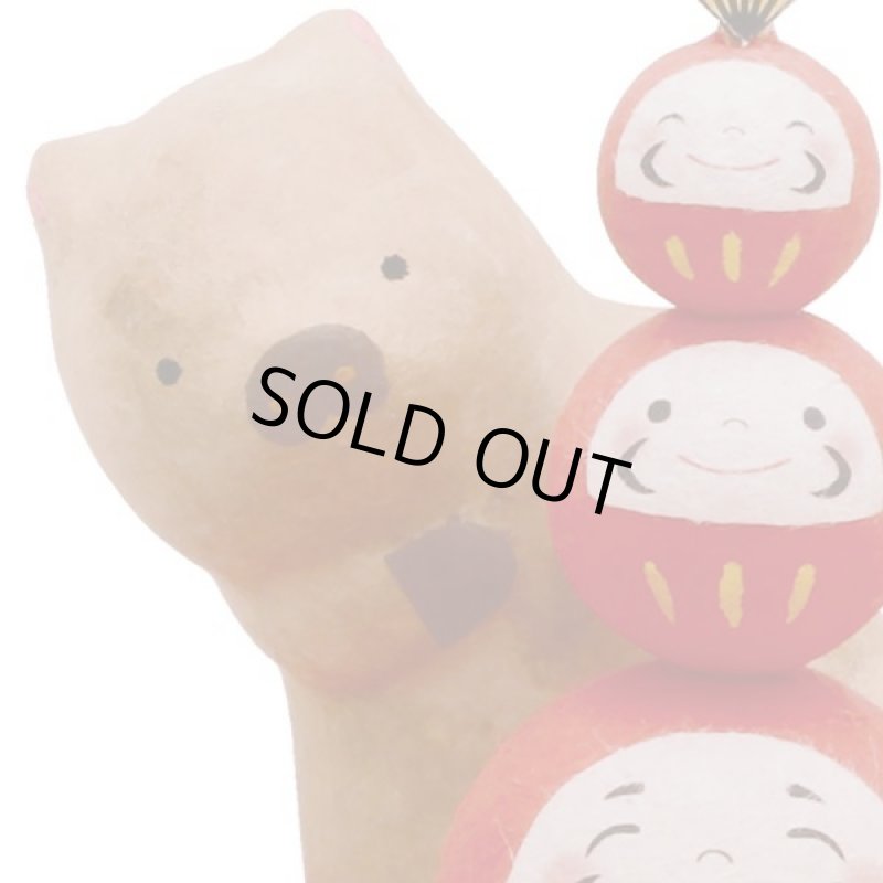 画像2: ちぎり和紙「のぞき亥と開運だるま」 (2)