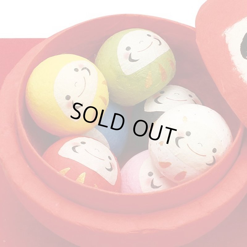 画像4: ちぎり和紙 「幸せぽこぽこ八起きだるま」丸目 (4)