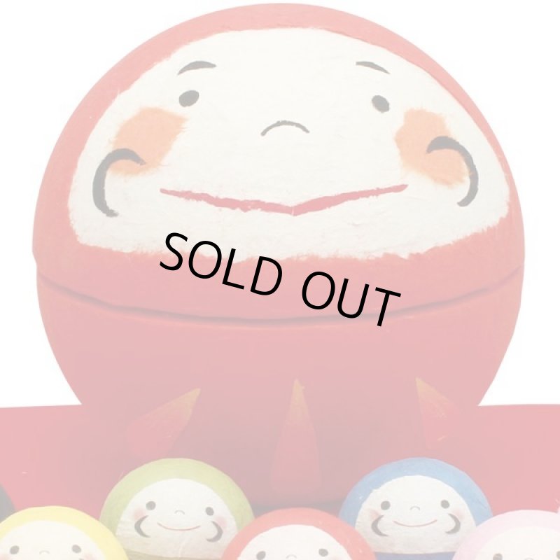 画像3: ちぎり和紙 「幸せぽこぽこ八起きだるま」丸目 (3)