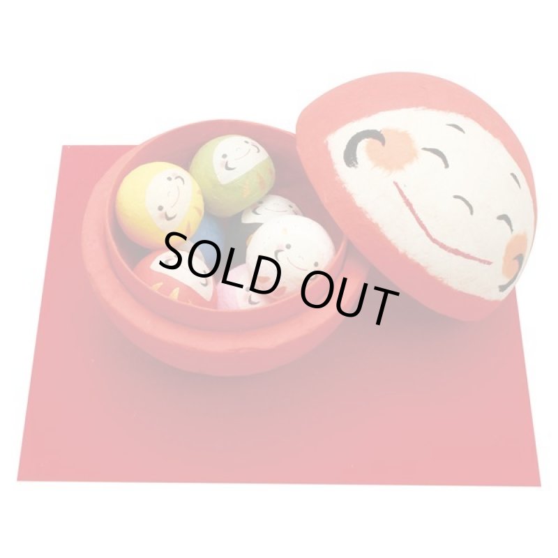 画像2: ちぎり和紙 「幸せぽこぽこ八起きだるま」丸目 (2)