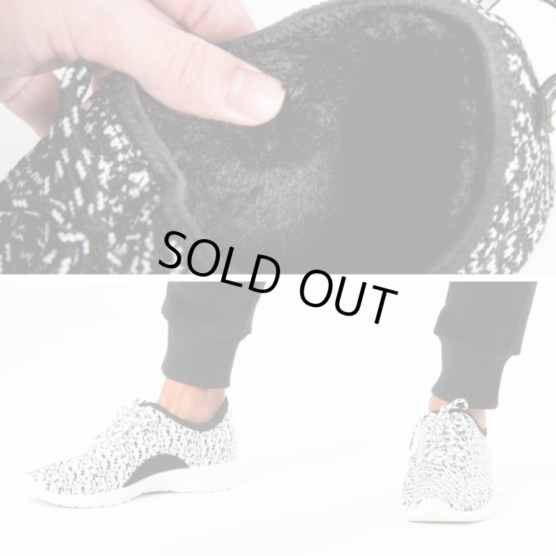 画像2: アッパーニットスニーカー裏ボアムートンタッチモデル (2)