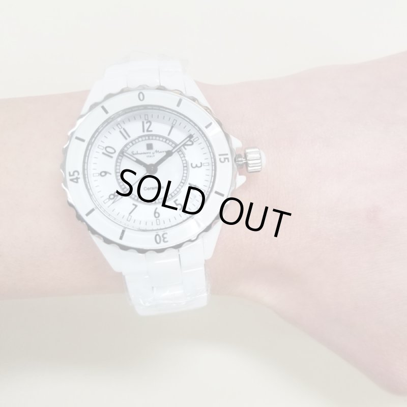 画像2: ホワイトセラミックSalavatore Marraサルバトーレマーラメンズウォッチ「SM15120」 (2)