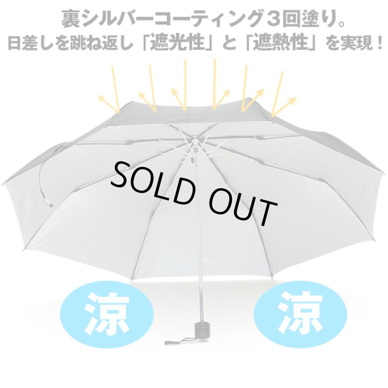 画像4: UV99%遮光&遮熱&耐風裏シルバー3つ折り傘58cm (4)