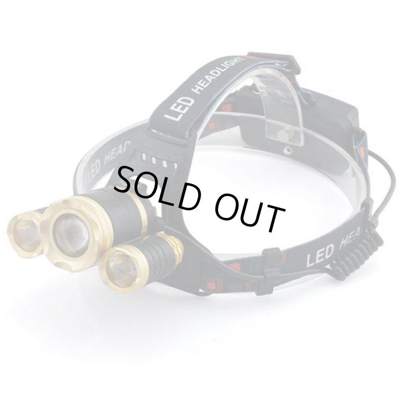 画像5: 300m照射3灯ズームヘッドライト (5)