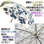 画像3: 晴雨兼用傘「折りたたみUV百花涼藍」 (3)