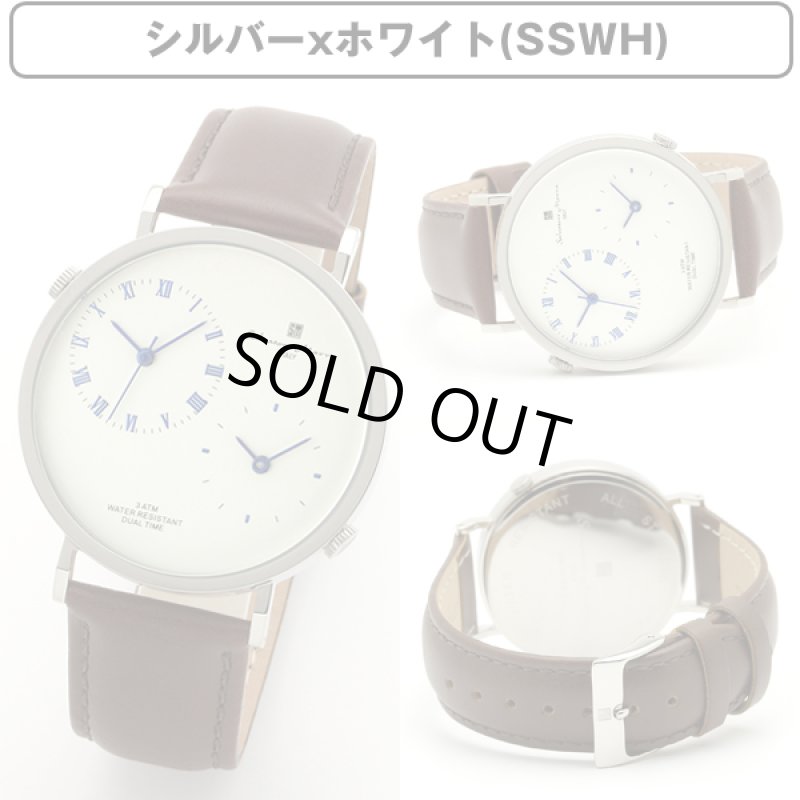 画像13: デュアルタイム＆レザーベルトSalavatore Marraサルバトーレマーラメンズクォーツウォッチ「SM19103」 (13)