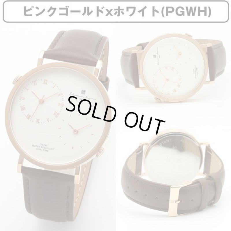 画像7: デュアルタイム＆レザーベルトSalavatore Marraサルバトーレマーラメンズクォーツウォッチ「SM19103」 (7)