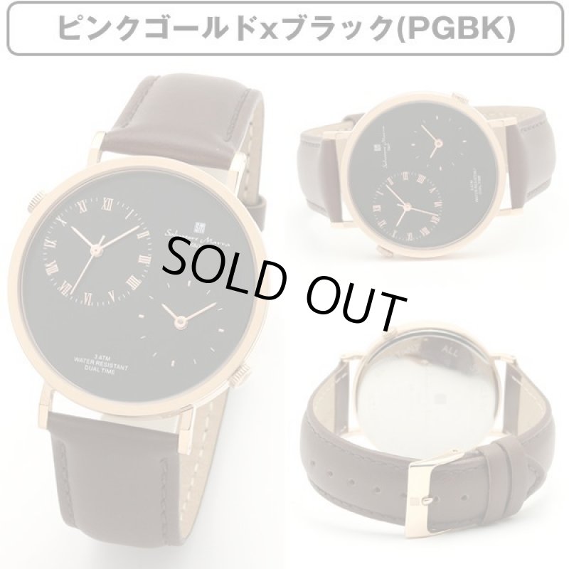 画像5: デュアルタイム＆レザーベルトSalavatore Marraサルバトーレマーラメンズクォーツウォッチ「SM19103」 (5)