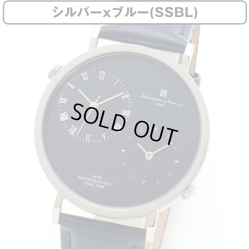 画像14: デュアルタイム＆レザーベルトSalavatore Marraサルバトーレマーラメンズクォーツウォッチ「SM19103」 (14)