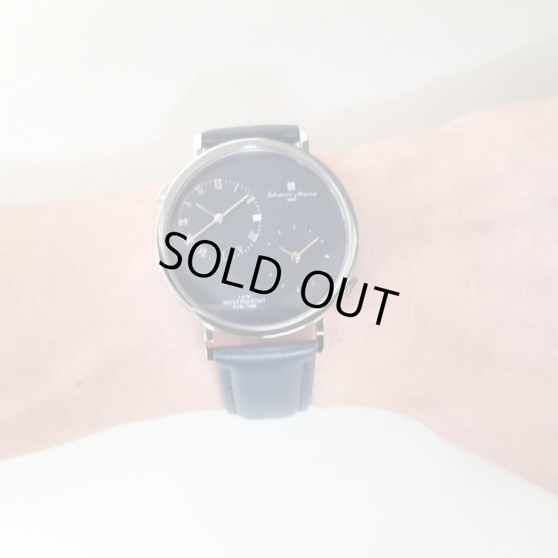 画像2: デュアルタイム＆レザーベルトSalavatore Marraサルバトーレマーラメンズクォーツウォッチ「SM19103」 (2)