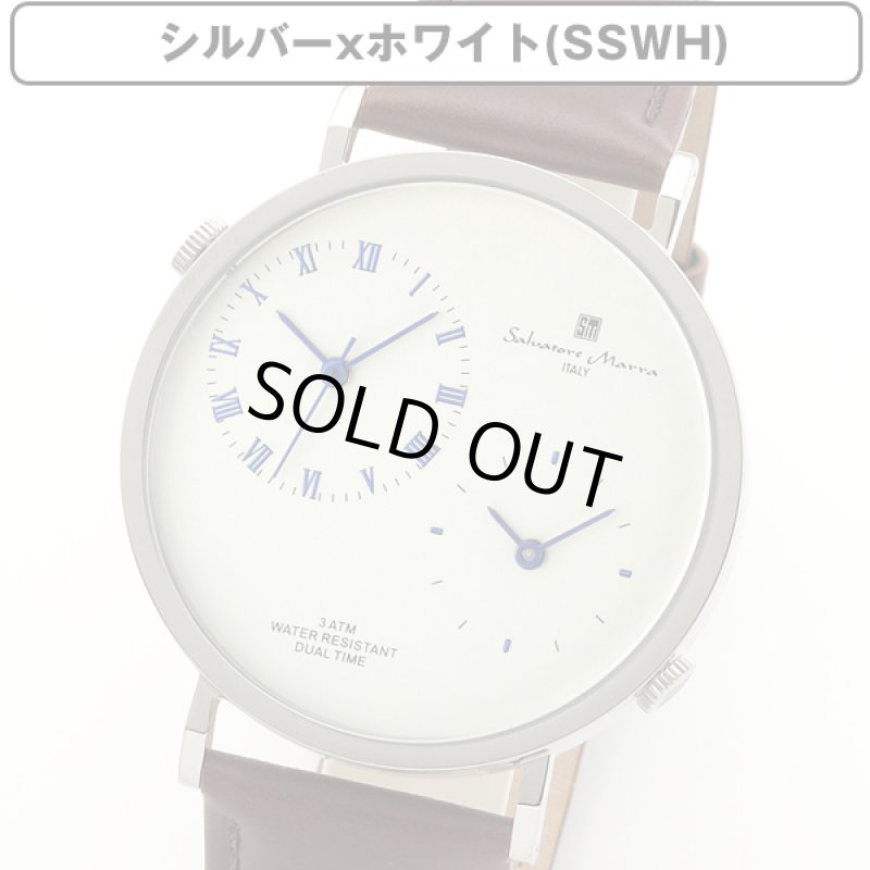 画像12: デュアルタイム＆レザーベルトSalavatore Marraサルバトーレマーラメンズクォーツウォッチ「SM19103」 (12)