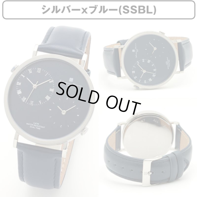 画像15: デュアルタイム＆レザーベルトSalavatore Marraサルバトーレマーラメンズクォーツウォッチ「SM19103」 (15)