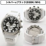 画像12: ホワイトラバーベルト&10気圧防水Salavatore Marraサルバトーレマーラクロノグラフウォッチ「SM15107」 (12)