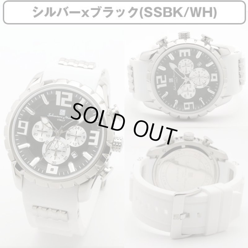 画像12: ホワイトラバーベルト&10気圧防水Salavatore Marraサルバトーレマーラクロノグラフウォッチ「SM15107」 (12)