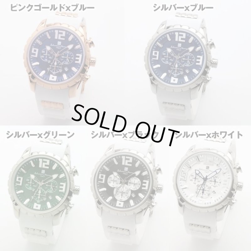 画像4: ホワイトラバーベルト&10気圧防水Salavatore Marraサルバトーレマーラクロノグラフウォッチ「SM15107」 (4)