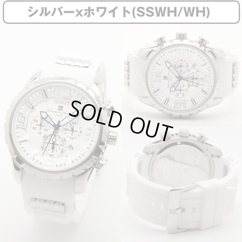画像14: ホワイトラバーベルト&10気圧防水Salavatore Marraサルバトーレマーラクロノグラフウォッチ「SM15107」 (14)