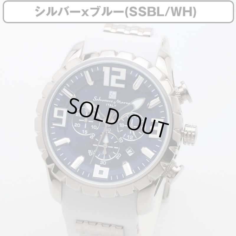 画像7: ホワイトラバーベルト&10気圧防水Salavatore Marraサルバトーレマーラクロノグラフウォッチ「SM15107」 (7)