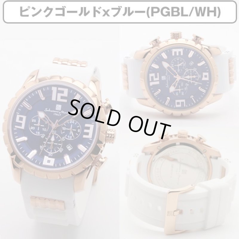 画像6: ホワイトラバーベルト&10気圧防水Salavatore Marraサルバトーレマーラクロノグラフウォッチ「SM15107」 (6)