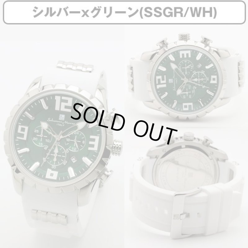 画像10: ホワイトラバーベルト&10気圧防水Salavatore Marraサルバトーレマーラクロノグラフウォッチ「SM15107」 (10)