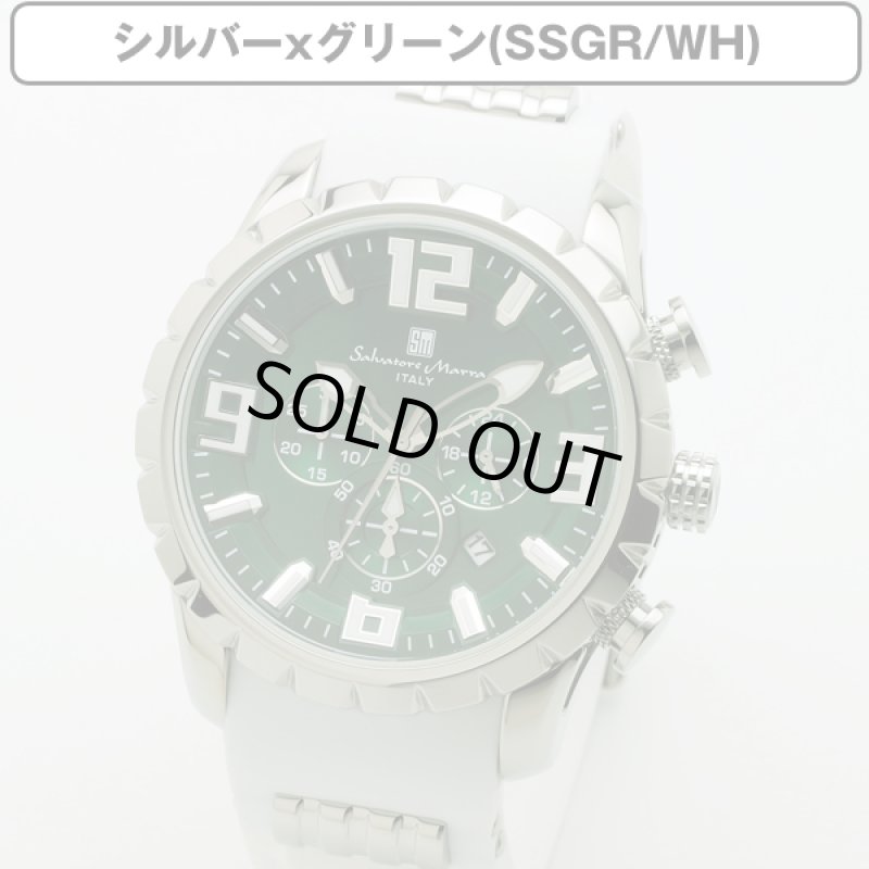 画像9: ホワイトラバーベルト&10気圧防水Salavatore Marraサルバトーレマーラクロノグラフウォッチ「SM15107」 (9)