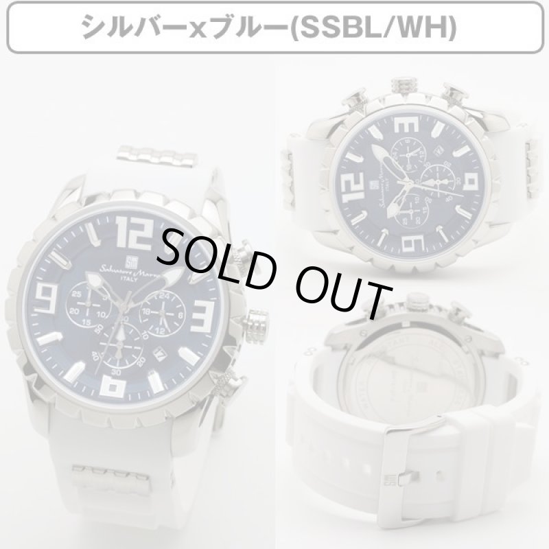 画像8: ホワイトラバーベルト&10気圧防水Salavatore Marraサルバトーレマーラクロノグラフウォッチ「SM15107」 (8)