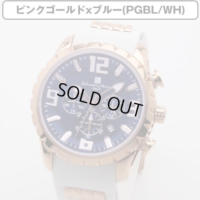 画像5: ホワイトラバーベルト&10気圧防水Salavatore Marraサルバトーレマーラクロノグラフウォッチ「SM15107」 (5)