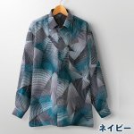 画像8: mij（エムアイジェイ）日本製京染め流線ちりめんプリントシャツ (8)