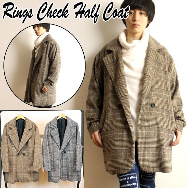 RINGS チェックハーフコートRNG-139312