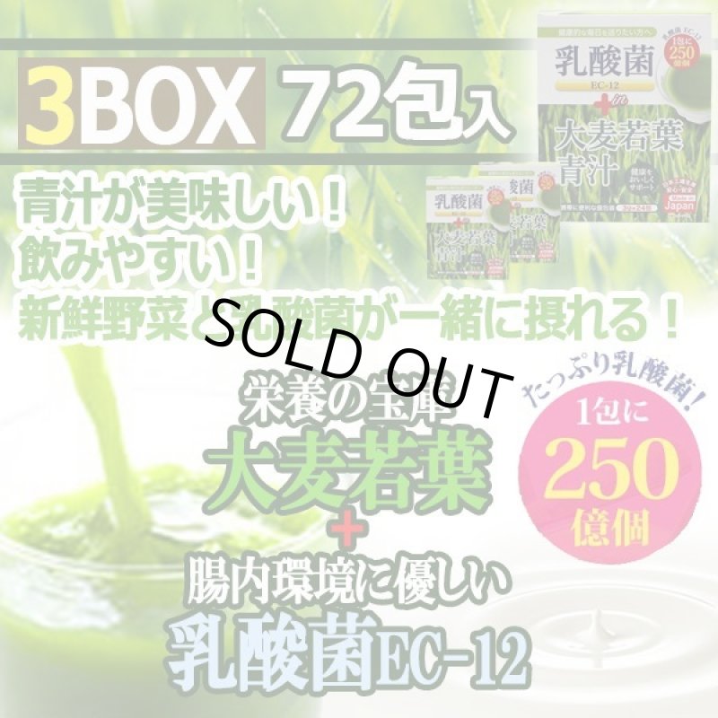 画像1: たっぷり乳酸菌EC-12！大麦若葉青汁3BOX（72包入り） (1)