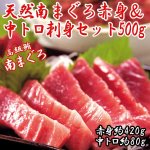 画像1: 天然南まぐろ赤身＆中トロ刺身セット500g (1)