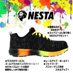 画像2: NESTA[ネスタ]デザインセーフティースニーカー（ゴールドラメxブラック） (2)